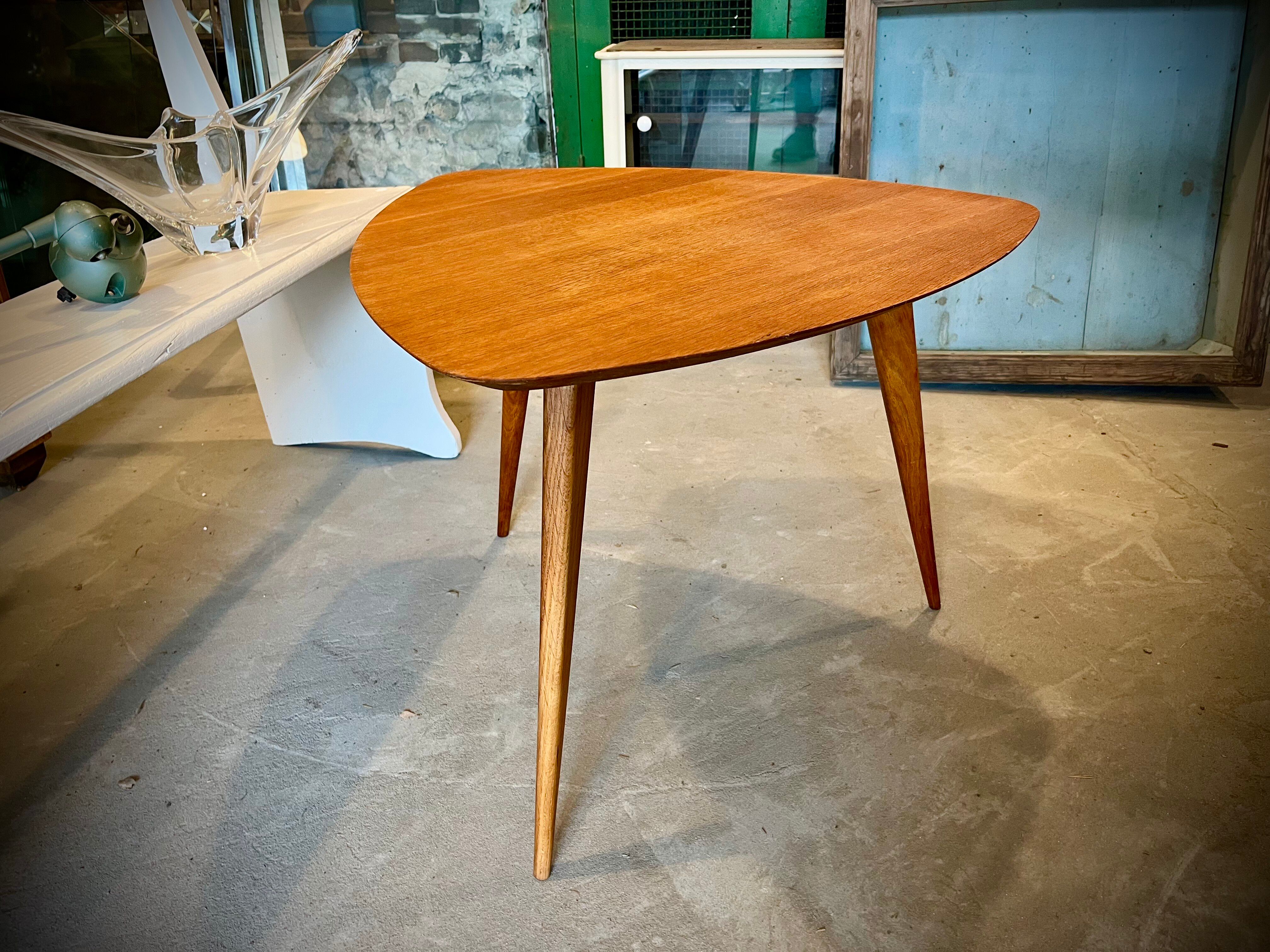 Scandinavian tripod coffee table 1960s