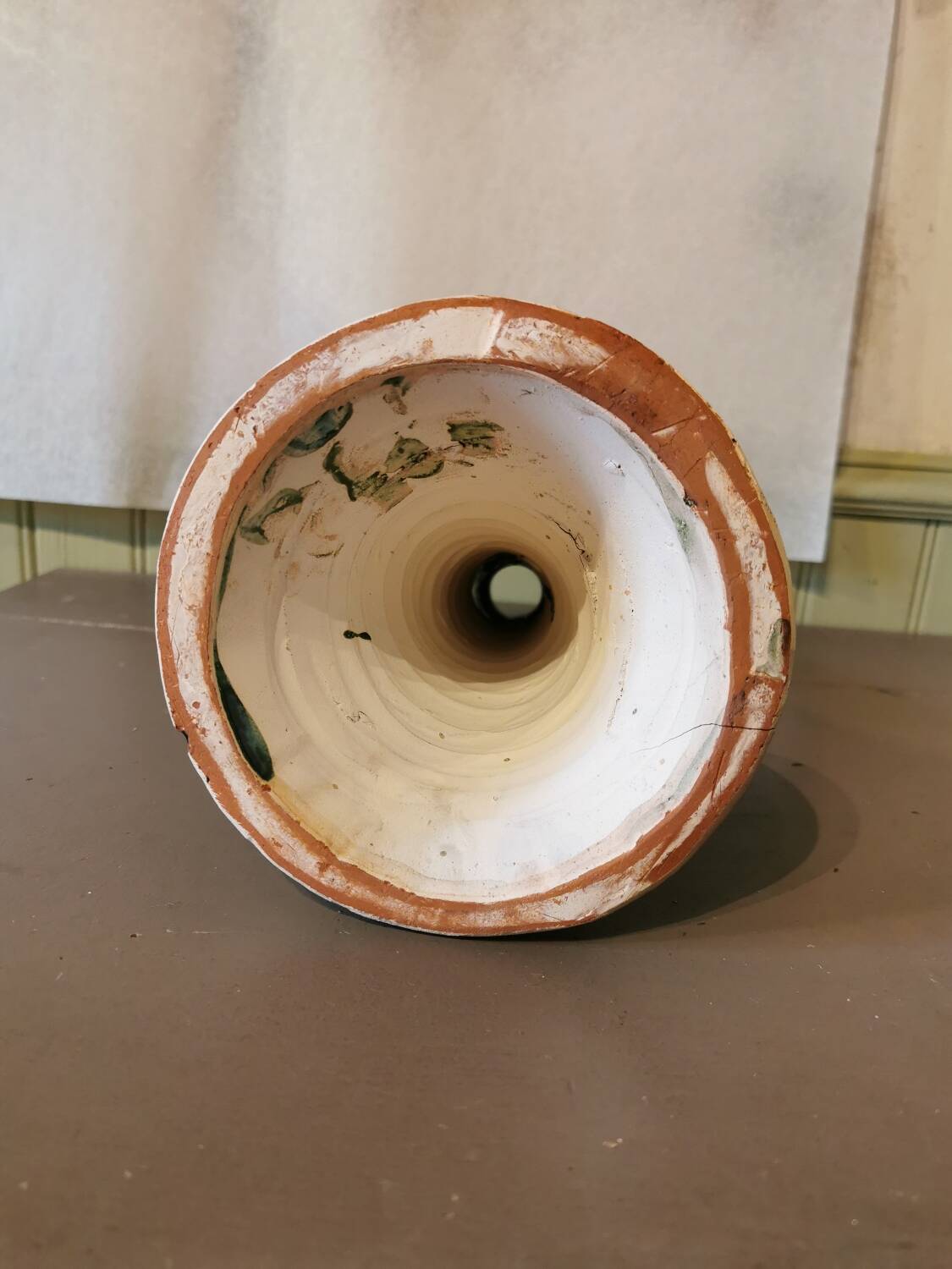 Large green ceramic candle holder Morocco