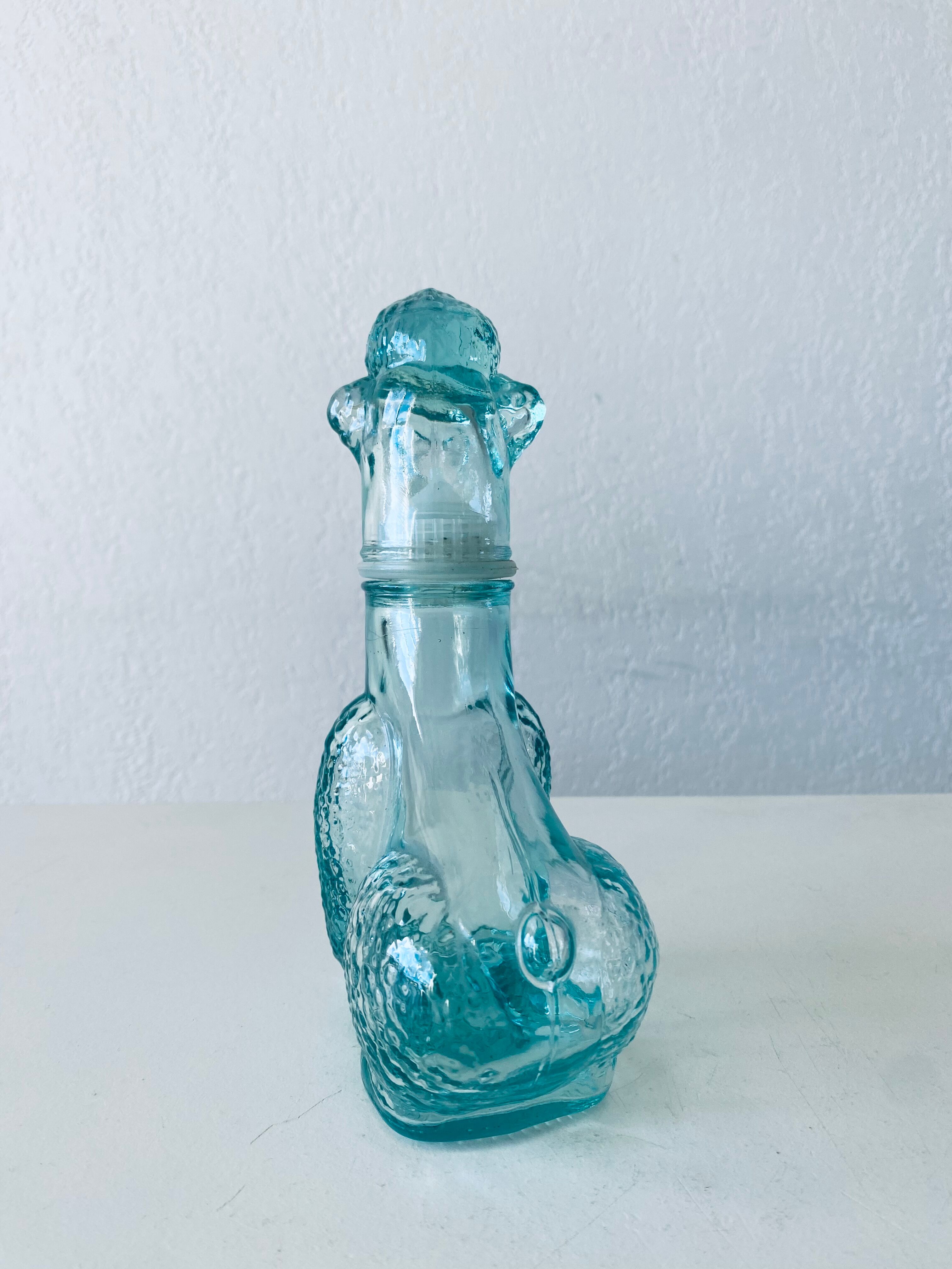 Carafe vintage en verre forme chien caniche
