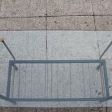 Superb coffee table 1960 metal gold and black plate glass