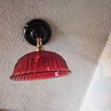 Vintage red glass wall light