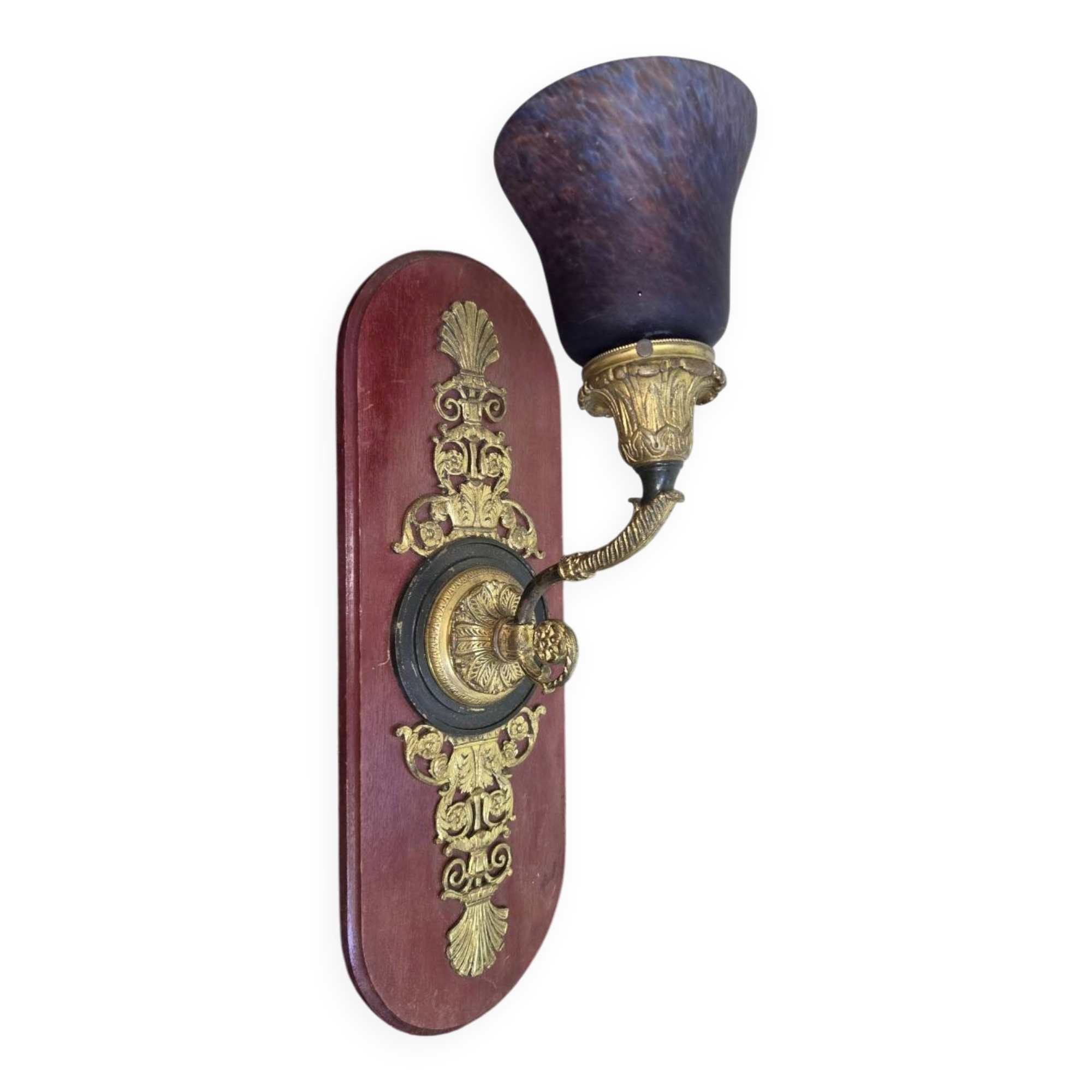 Large bronze and glass paste wall light.