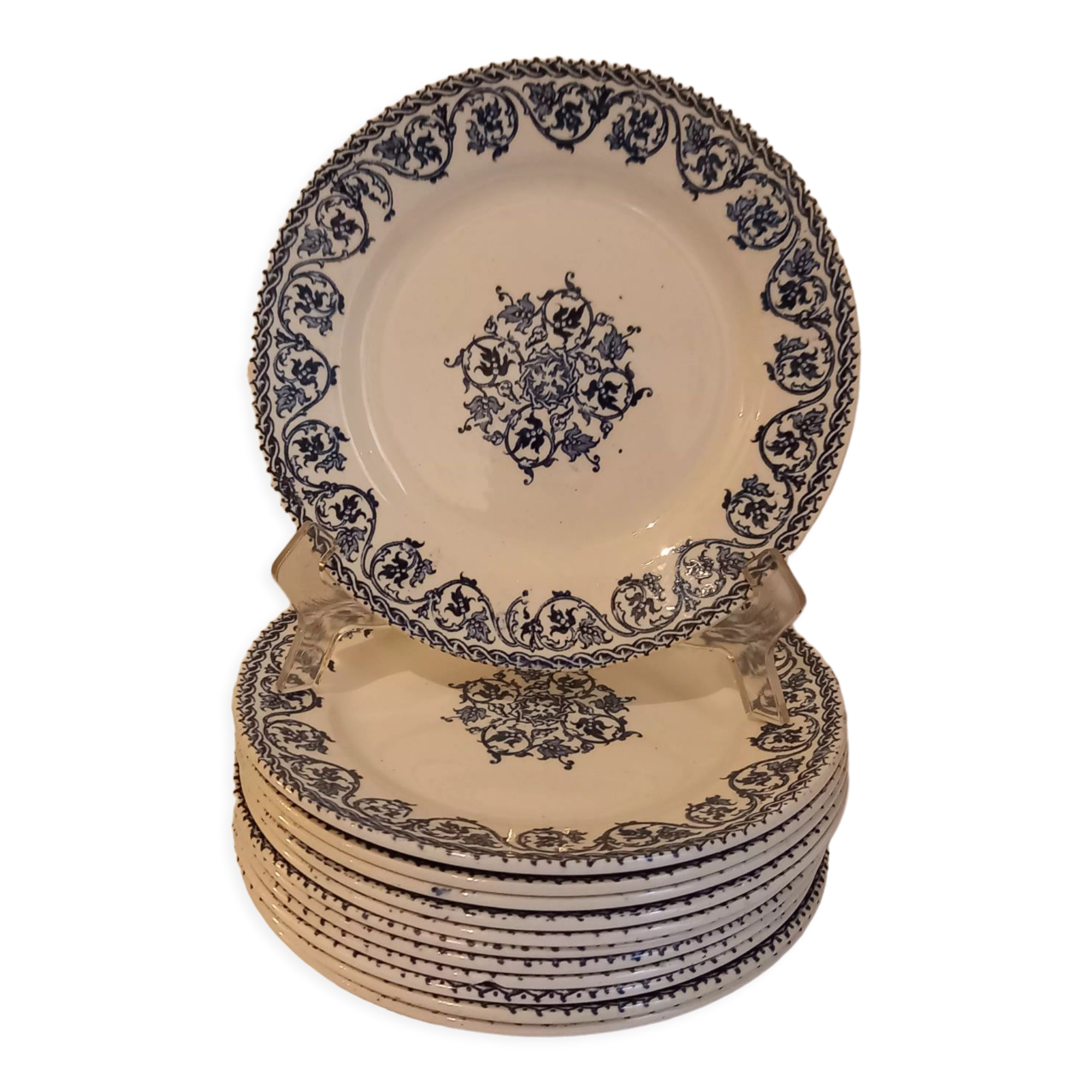 12 Terre de Fer dessert plates
