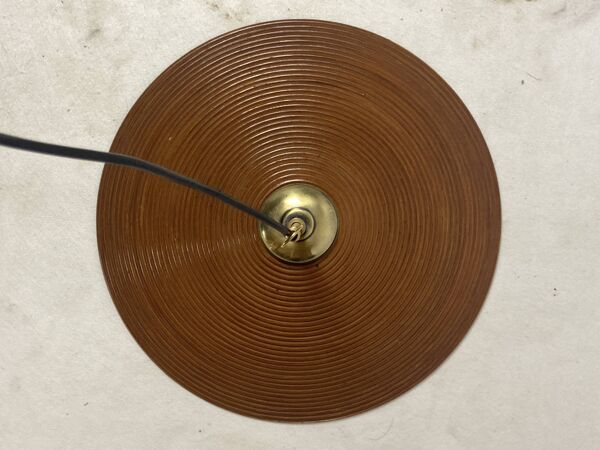 Lampe à Suspension Pencil Split Reed, Rotin, Bambou et Laiton, 1970s