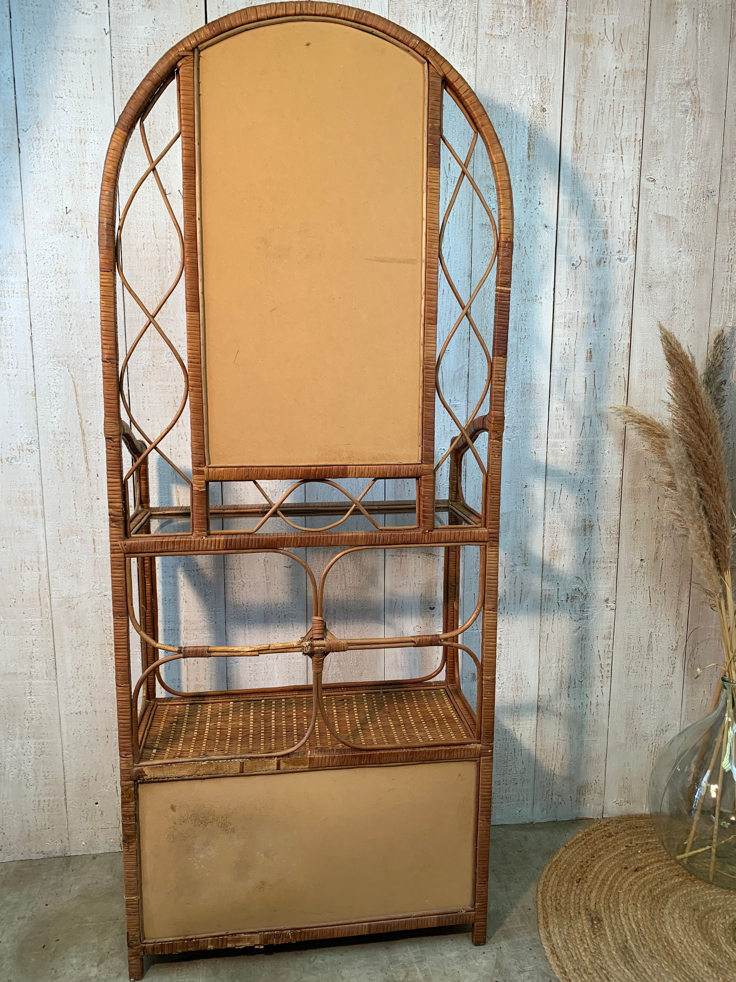 Vintage rattan shelf