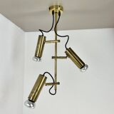 Unique 3-spot brass ceiling light koch and lowy style omi lighting germany, 1970