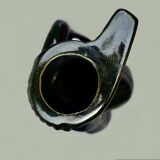 Old Vallauris soliflore vase in pearly black ceramic - female body