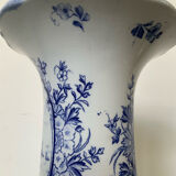 Large antique Delft blue and white porcelain vase signed
