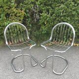 Chrome steel chairs from the 70