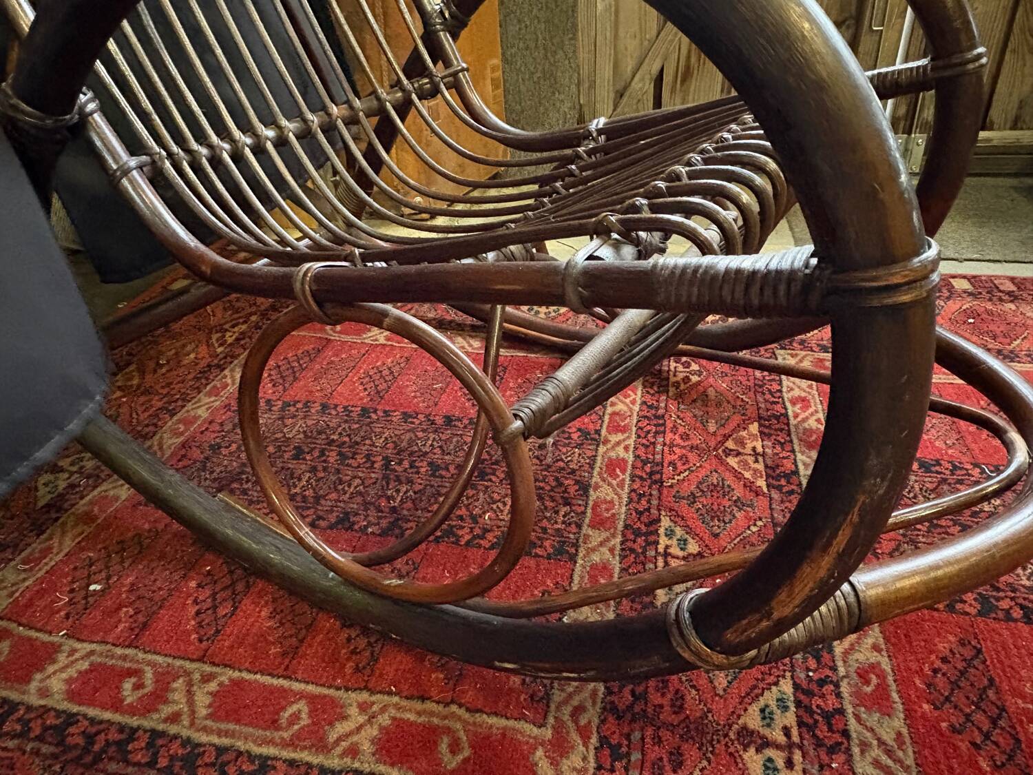 Vintage 1960s rattan rocking chair