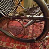 Vintage 1960s rattan rocking chair