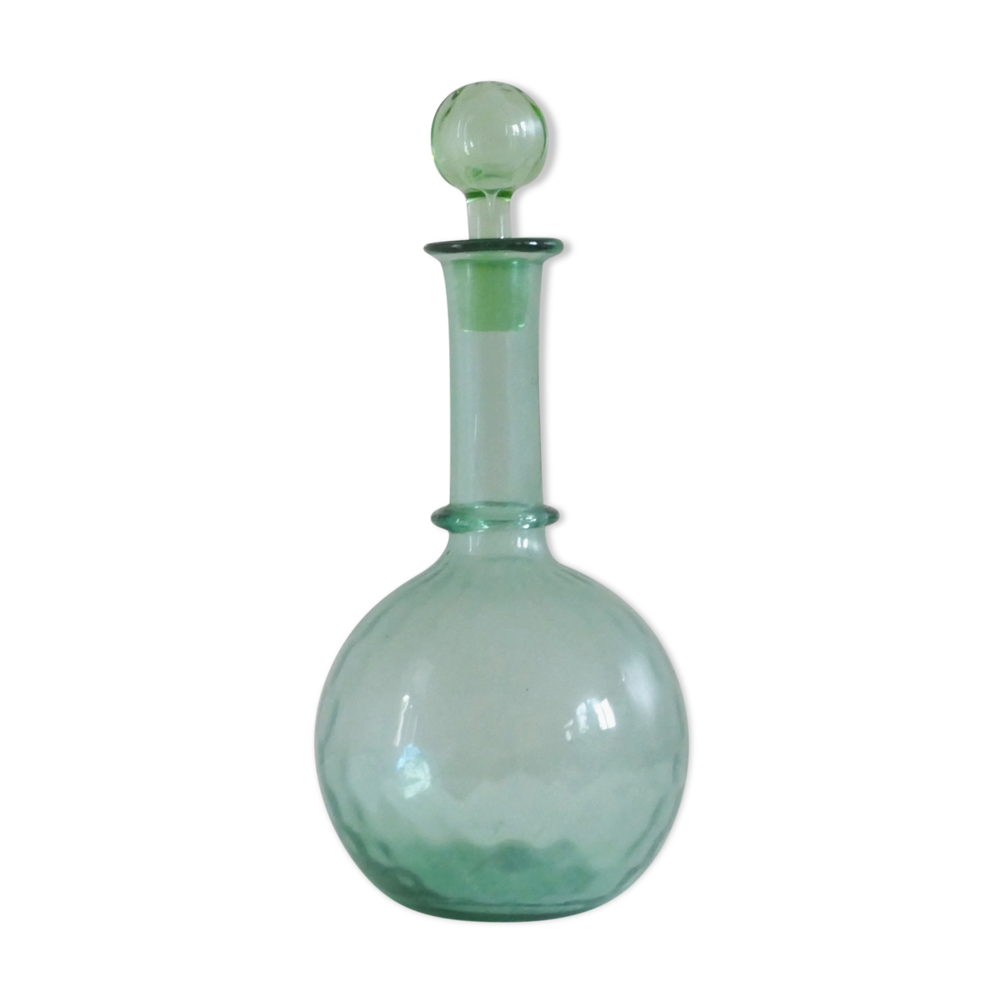Carafe à liquoreux vintage en verre de couleur verte