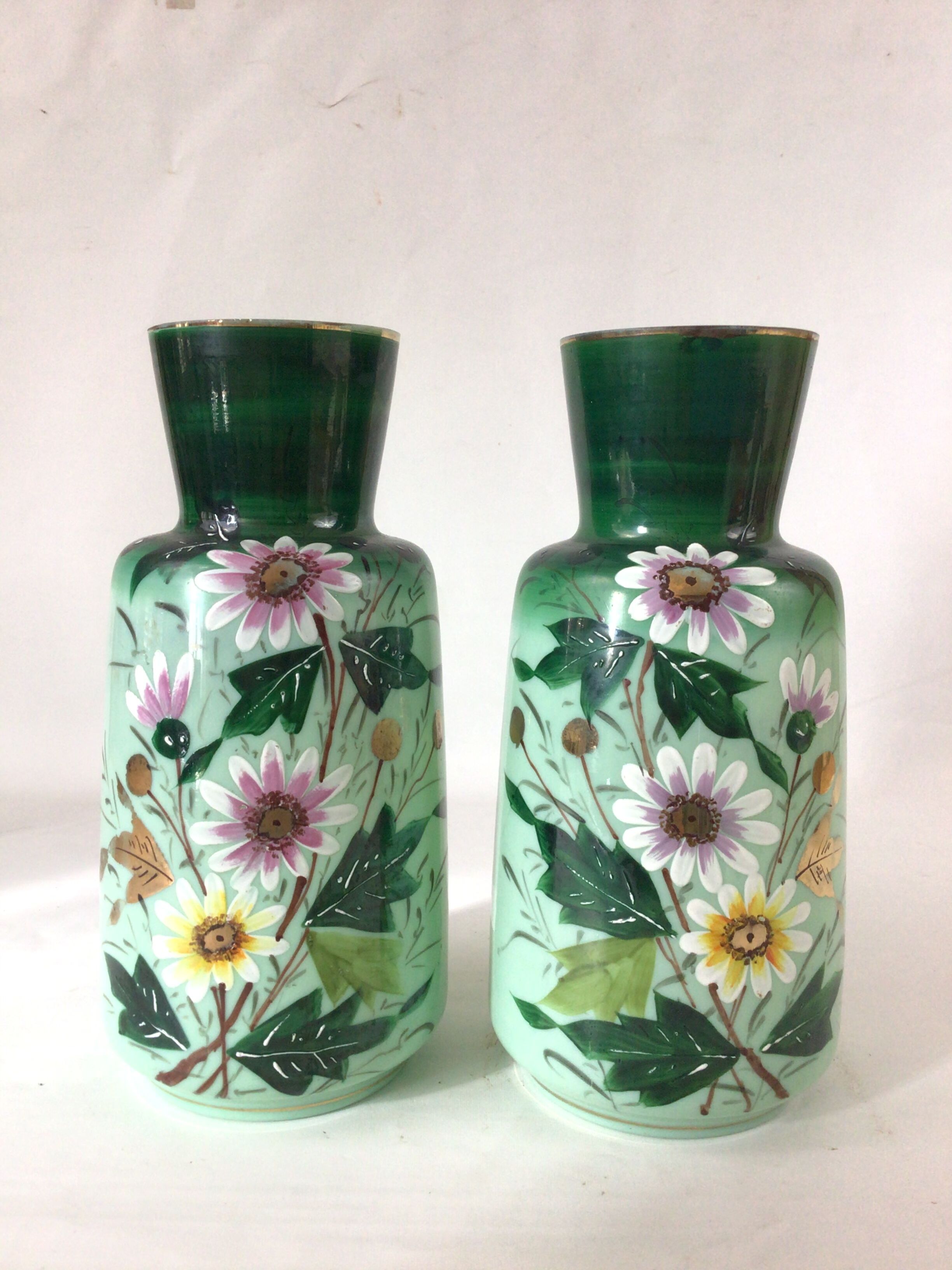 Pair of glass vases Early XXth