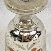 Painted blown glass egg cup with mercury gilding, 19th century.