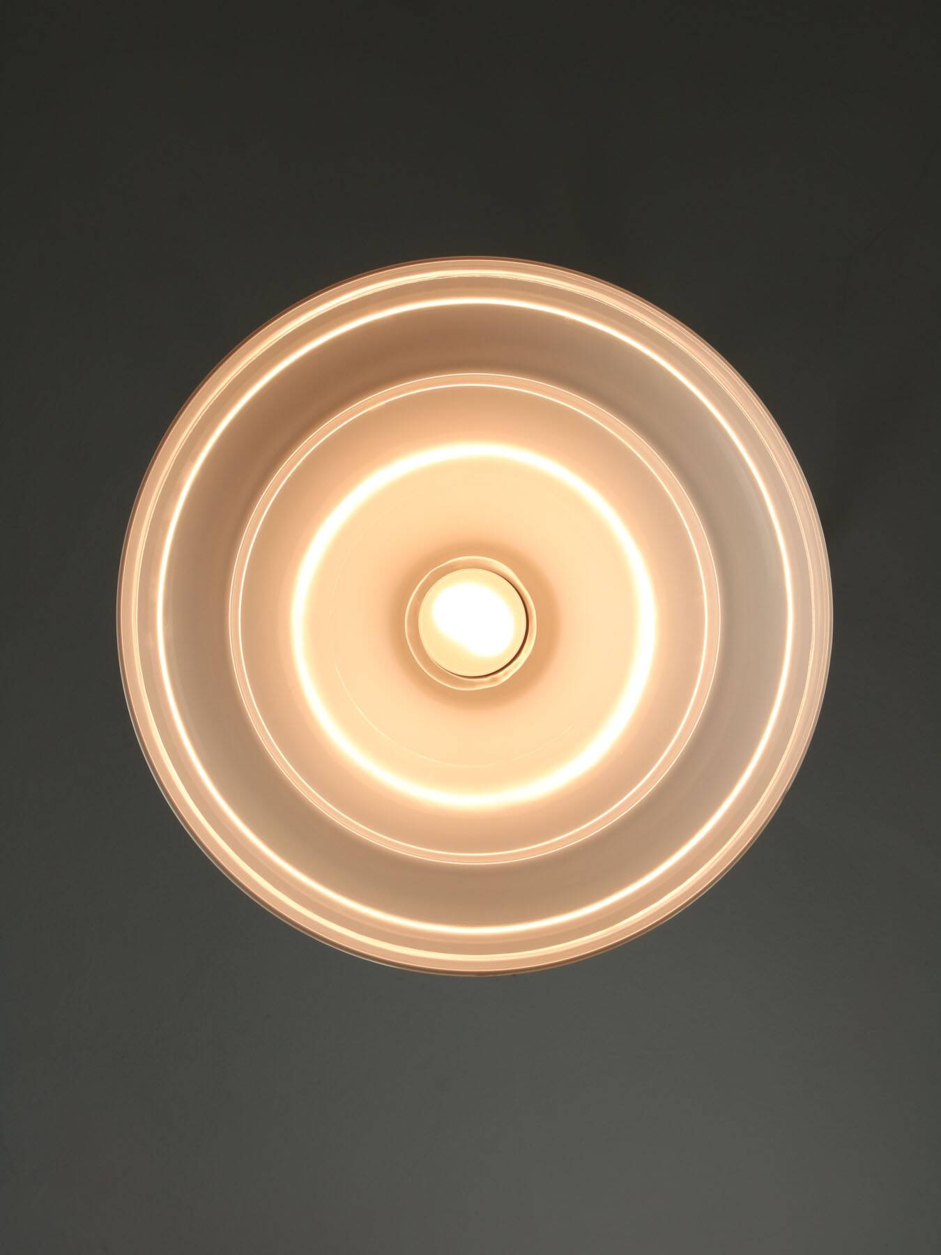 Mid-century Italian Aluminum and Glass Pendant Lamp