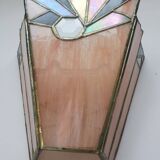 Pair of art-deco stained glass mosaic wall lights