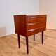 Danish teak bedside table with three drawers, 1960s.