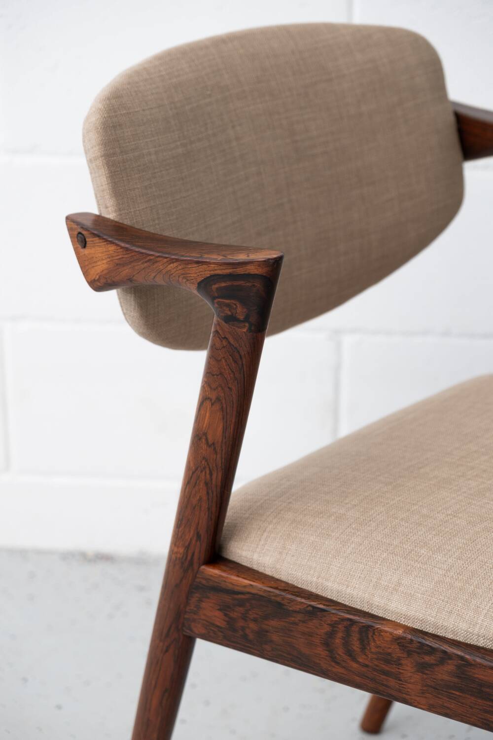 Dining chairs in rosewood, model 42, by Kai Kristiansen.