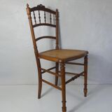 Ancienne chaise volante Louis XVI cannée noeud