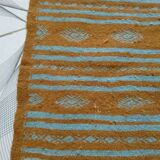 Berber carpet and blue 118 x 61 cm