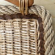 Panier osier toile de jute rectangulaire