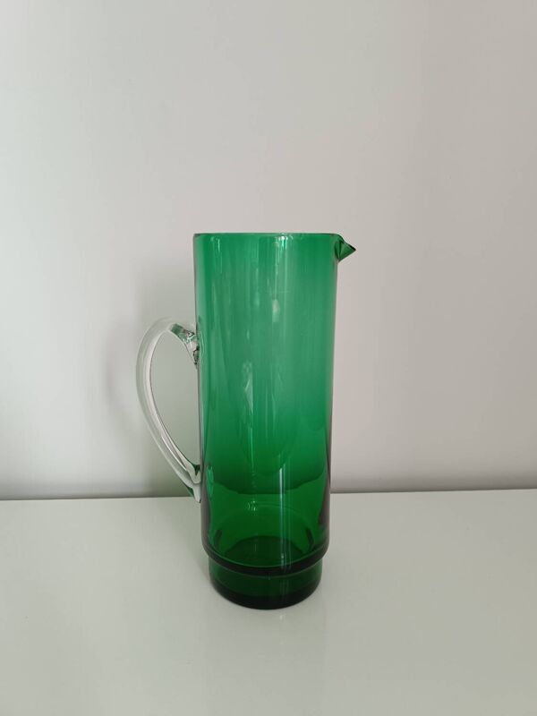 Broc - carafe - pichet en cristal vert