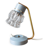 Mid-Century glass and brass lamp