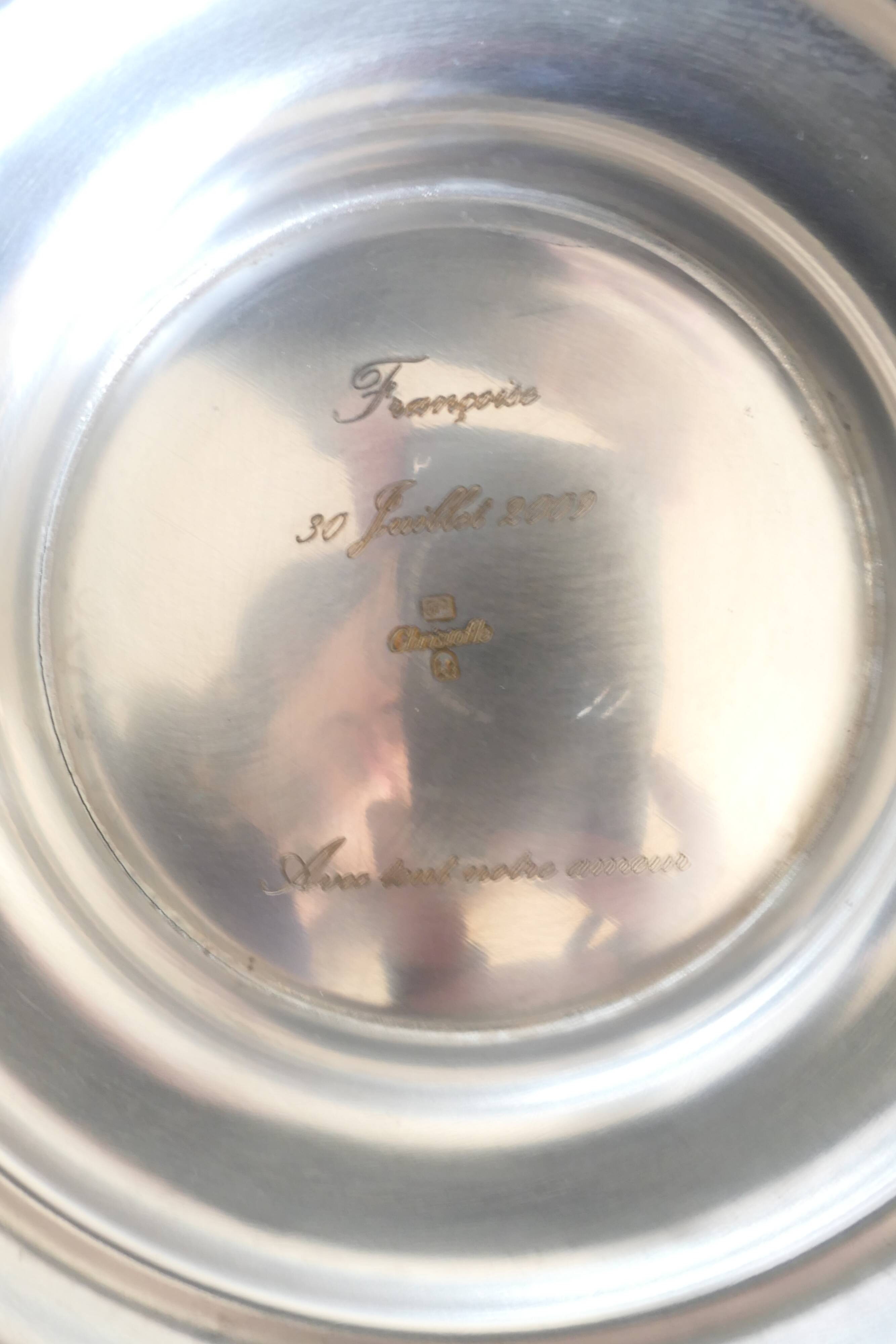 Christofle Malmaison champagne bucket 23 cm. Silver-plated metal.