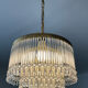 Waterfall chandelier in brass and tassels from the 60s and 70s