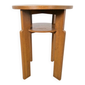 Table d'appoint ronde en chêne Art Déco, années 1930