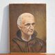 peinture vintage,peinture à l'huile, portrait moine, portrait homme, décoration mural, home decor