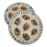 2 assiettes à huîtres Pornic collection Arcachon