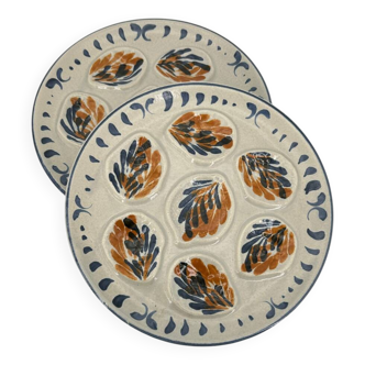 2 Pornic Arcachon oyster plates