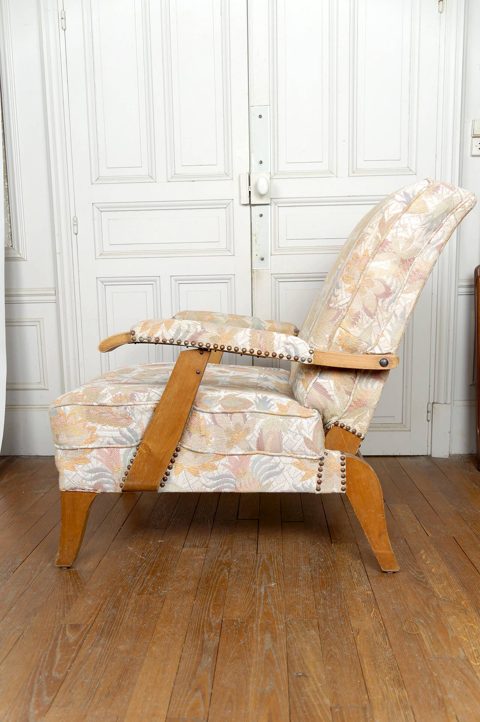 Paire d'Importants Fauteuils Réglables, Design Français, Circa 1950