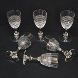 6 Antique Baccarat Crystal Engraved Wine/Port Glasses