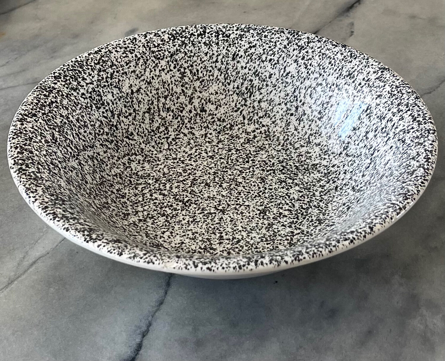 Italian speckled stoneware salad bowl
