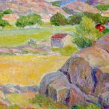 Original Swedish oil on canvas from the mid-century "Landscape" - Vintage and framed