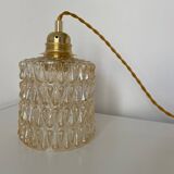 Walking lamp (or pendant light) with vintage amber glass globe