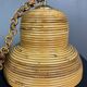 Midcentury Italian pencil reed rattan bamboo and brass hanging lamp pendant