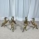 Hollywood Regency style coffee table, 6 patinated brass horses and glass top, 1970.