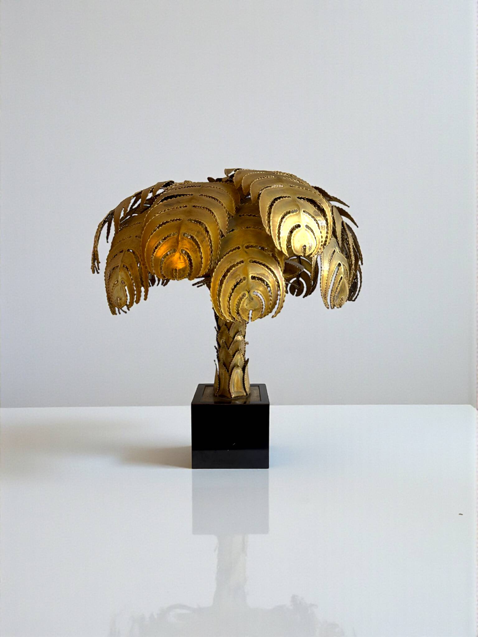 Palm Tree Lamp Maison Jansen, Christian Techoueyres, 65cm, Circa 1970