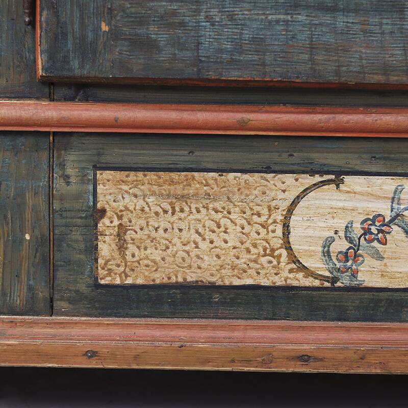 Painted Folk Art Bridal Cabinet