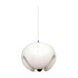 White glass Wave pendant lamp by Koch and Lowy for Peill and Putzler