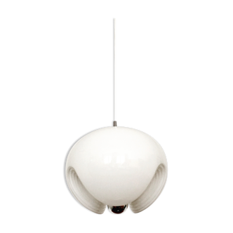 White glass Wave pendant lamp by Koch and Lowy for Peill and Putzler