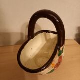 Vase basket Massier glazed ceramic Vallauris