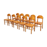 Set of 10 ‘Rainer Daumiller’ chairs in solid pine wood