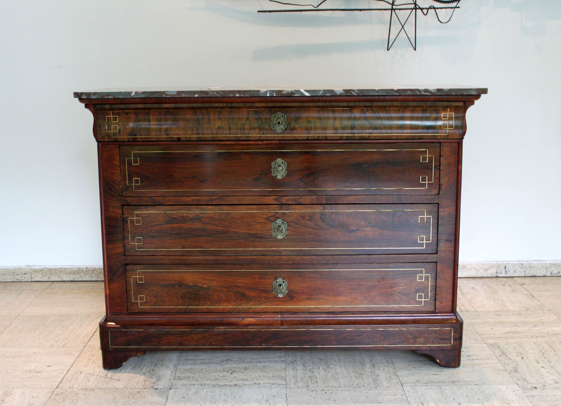 Parisian chest of drawers in mahogany, Charles X style, nineteenth.