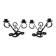 Chandelier with 2 lights, black wrought iron.