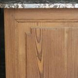 Exceptional pharmacy counter in solid pine and marble (19th century).