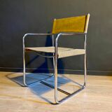 Modernist chair in metal and canvas 1970